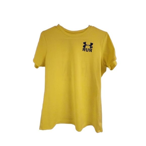 Under Armour Brave the Run Yellow Heat Gear medium womens short sleeve - Picture 3 of 5